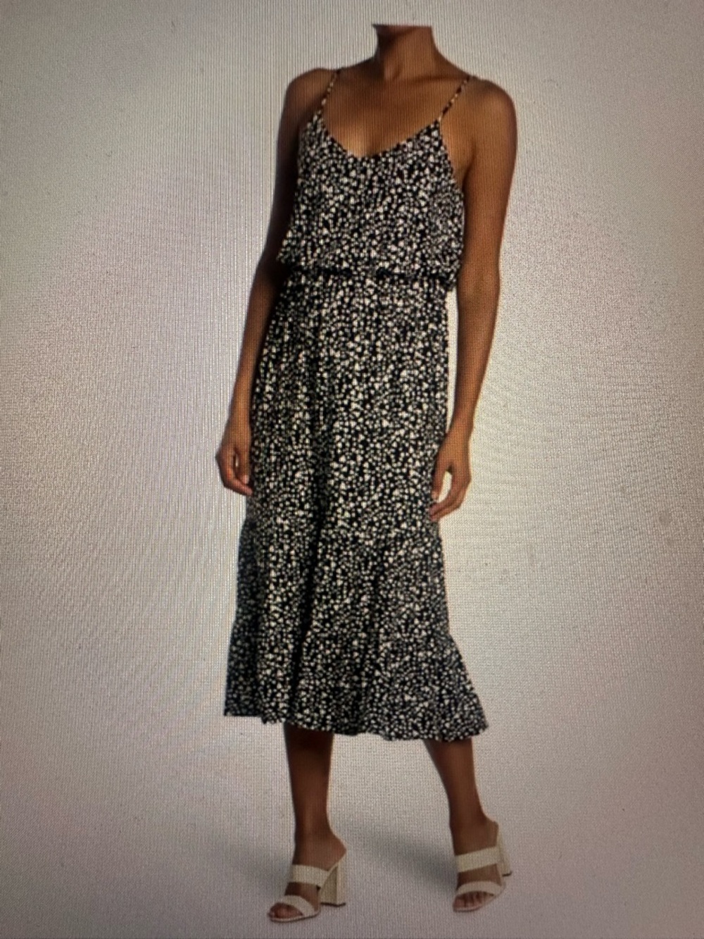 Melrose and Market Black and White Heart Vine Print Maxi Dress